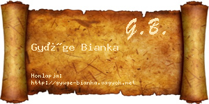 Gyüge Bianka névjegykártya