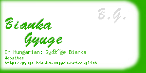 bianka gyuge business card